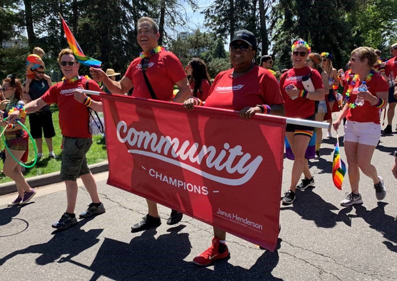 ThrowbackThursday We're looking back to our US colleagues taking part in #DenverPride in 2018 and 2019. We can't wait to be back together again to celebrate #Pride in the future. #JHI #PrideMonth