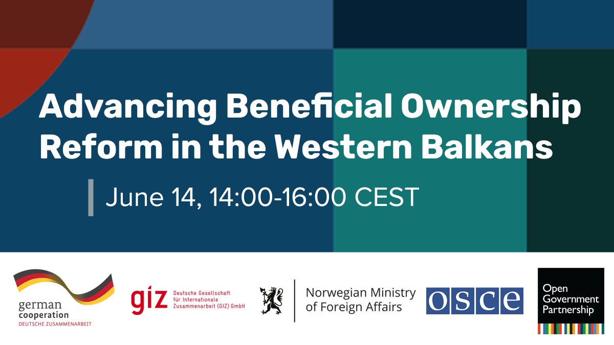 Beneficial ownership transparency is an important policy tool for fighting corruption and stemming illicit financial flows. 

Join OGP, <a href="/giz_gmbh/">GIZ</a>, <a href="/OSCE/">OSCE</a> and reformers from the Western Balkans and beyond for a peer exchange on the topic next week: bit.ly/bot-event-wb #OpenGov