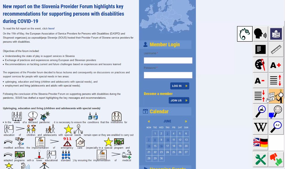 Plenainclusion's tweet image. Today, we attend to the presentation and demo of Easy Reading, a #EasyToReaad and #CognitiveAccessibility tool.

Organized by @EASPD_Brussels. 
Plena inclusión Spain is an EASPD member.

Link for getting the tool:
easyreading.eu