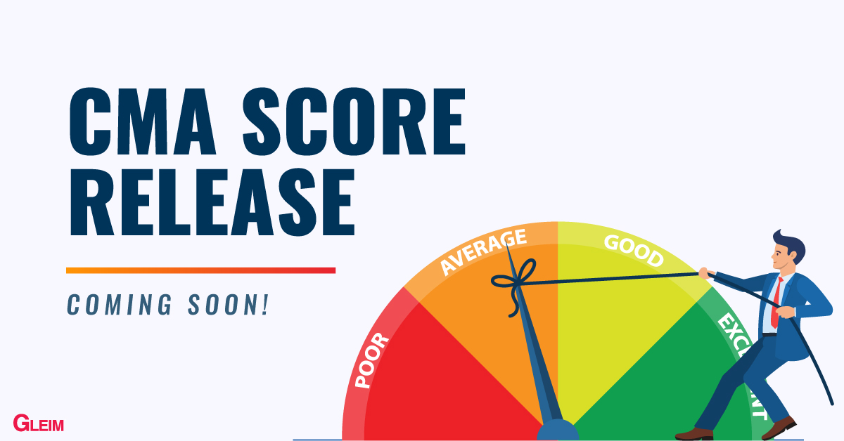 GleimCMAReview's tweet photo. #ScoreRelease is almost here! Are you waiting for scores? If so, let us know which part you took. Get the break down of how the CMA exam is scored and the pass rate for each exam part here. https://t.co/Nwjb9T4C1A #accounting #2021goals https://t.co/kc4zdhO6Dj