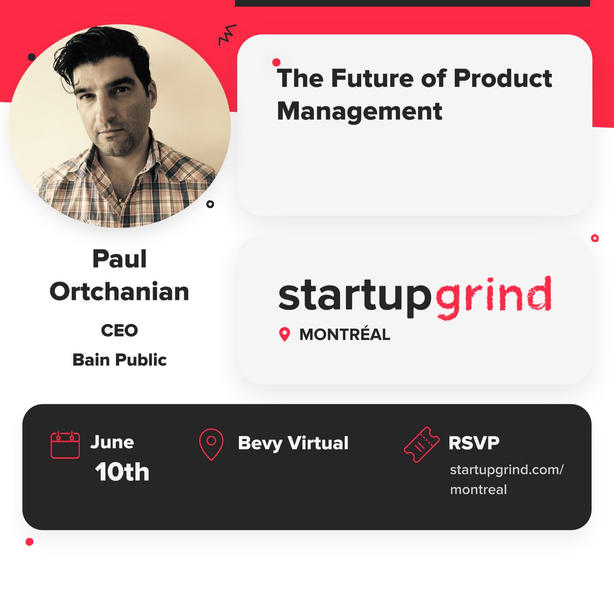 Join us in our virtual fireside chat today at 12PM EST with <a href="/paulblast/">paulblast</a> CEO <a href="/BainPublic/">Bain Public</a> 
RSVP 👉lnkd.in/dWZgSpa

He will be sharing the shifts that are happening, with the emergence of AI, and how to prepare for them on the business and on the product manager level.