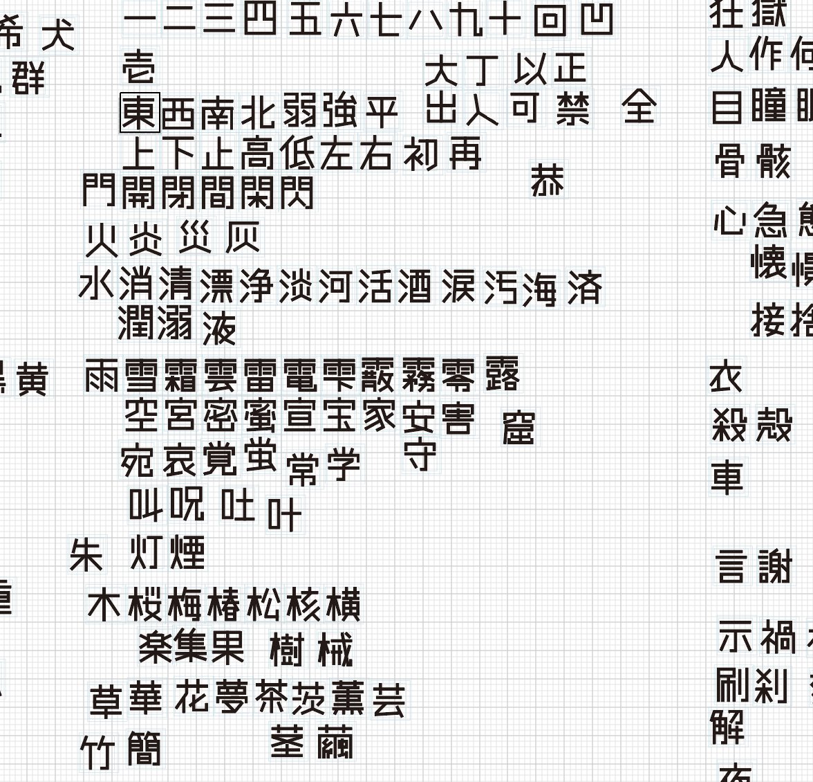 井上のきあ カミメマvol3 9 27 色の大事典イラレデザインベーシック いま流行りの直線でできた角文字 イラレの ピクセルグリッドに整列 という機能を使うと簡単に描けます これはプロパティパネルで切り替えできて 上のバーにもあったりする オン