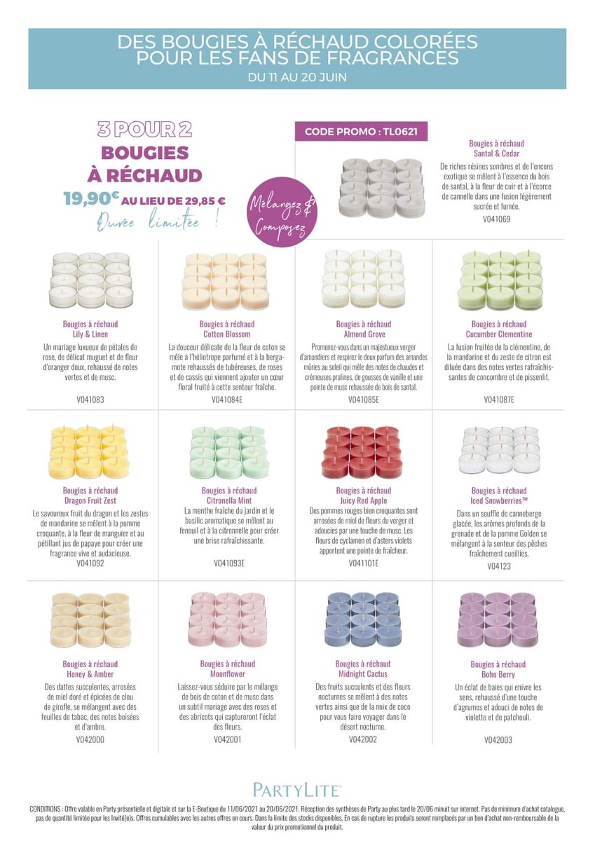 VibertNicolas1's tweet image. Bonjour, voici une promotion pour l'achat de 2 bougies à réchaud la 3ème est offerte valable du 11 juin au 20 juin.c'est l'occasion d'en profiter.
Bonne journée
#bougies #rechaud #parfum #senteur #plaisir #shopping