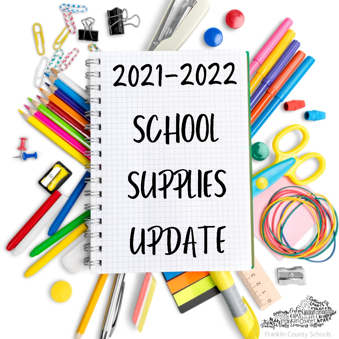 Great news! The Franklin County Schools Board of Education and Superintendent allotted funds for school supplies for the 2021-2022 school year. No family will be responsible for purchasing school supplies next school year, they’re on us! 

#OneTeamFCS #FCSComeback