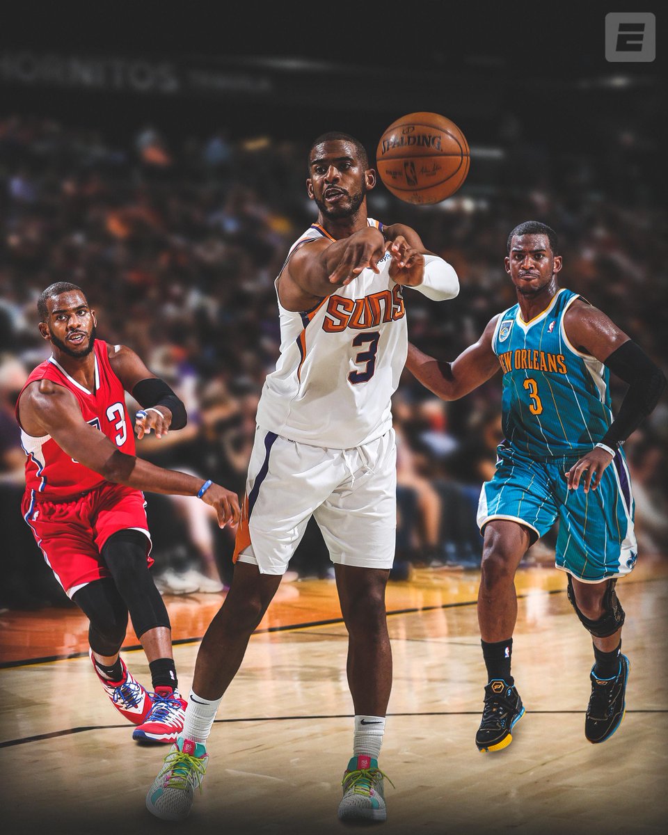 SportsCenter's tweet photo. Point God 🔥 

Chris Paul is the 𝙤𝙣𝙡𝙮 player in NBA history to have 15 assists and no turnovers in a playoff game with three different franchises.

Did it over three different decades. https://t.co/Be2qZLrGiU