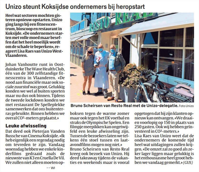 Unizo Koksijde ondersteunt ondernemers bij heropstart 💪 <a href="/RestoReal/">Bruno Scheirsen</a> <a href="/TheWaveFitness/">jovanotti</a> <a href="/gem_Koksijde/">Koksijde</a> <a href="/UNIZOvzw/">UNIZO</a> <a href="/UNIZOwvl/">UNIZO West-Vlaanderen</a> <a href="/HLN_BE/">HLN.BE</a>