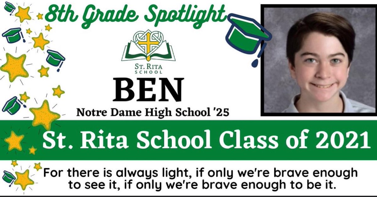 We are shining a Spotlight on the SRS Class of 2021! We know you will do great things, and will shine bright for all the world to see. Congratulations and God Bless.
#SRSCrusaders2021 #stritaspirit #catholicschool #catholiceducation #ctschools