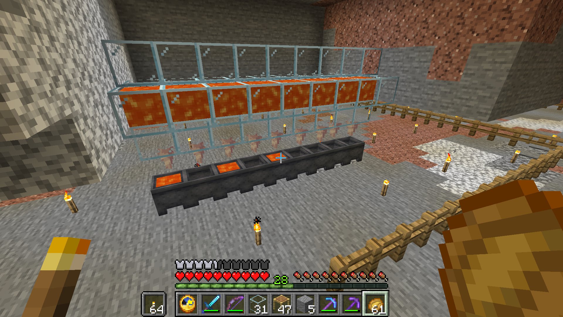 はじめ人間オクタゴン 石筍をこんなふうに使うと滴るマグマを大釜の中に集められるみたい 拠点内でマグマが生産できるようになるの革命やなぁ 実質 夢の無限マグマ装置やね D 時間は少しかかるけど 常にマグマ燃料かまどを動かすくらいには貯まる