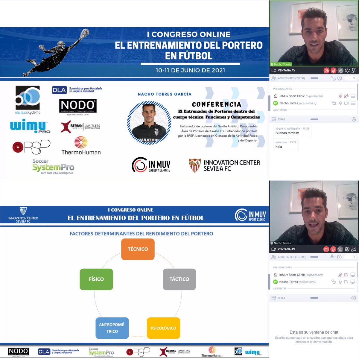 🔵I CONGRESO ONLINE: EL ENTRENAMIENTO DEL PORTERO EN FÚTBOL⚪️

Ya tenemos en marcha nuestro segundo evento de la semana. <a href="/Nacho_Torres_/">Nacho Torres</a> nos habla sobre el rol del entrenador de porteros dentro del cuerpo técnico.

#congresoporterosinmuv