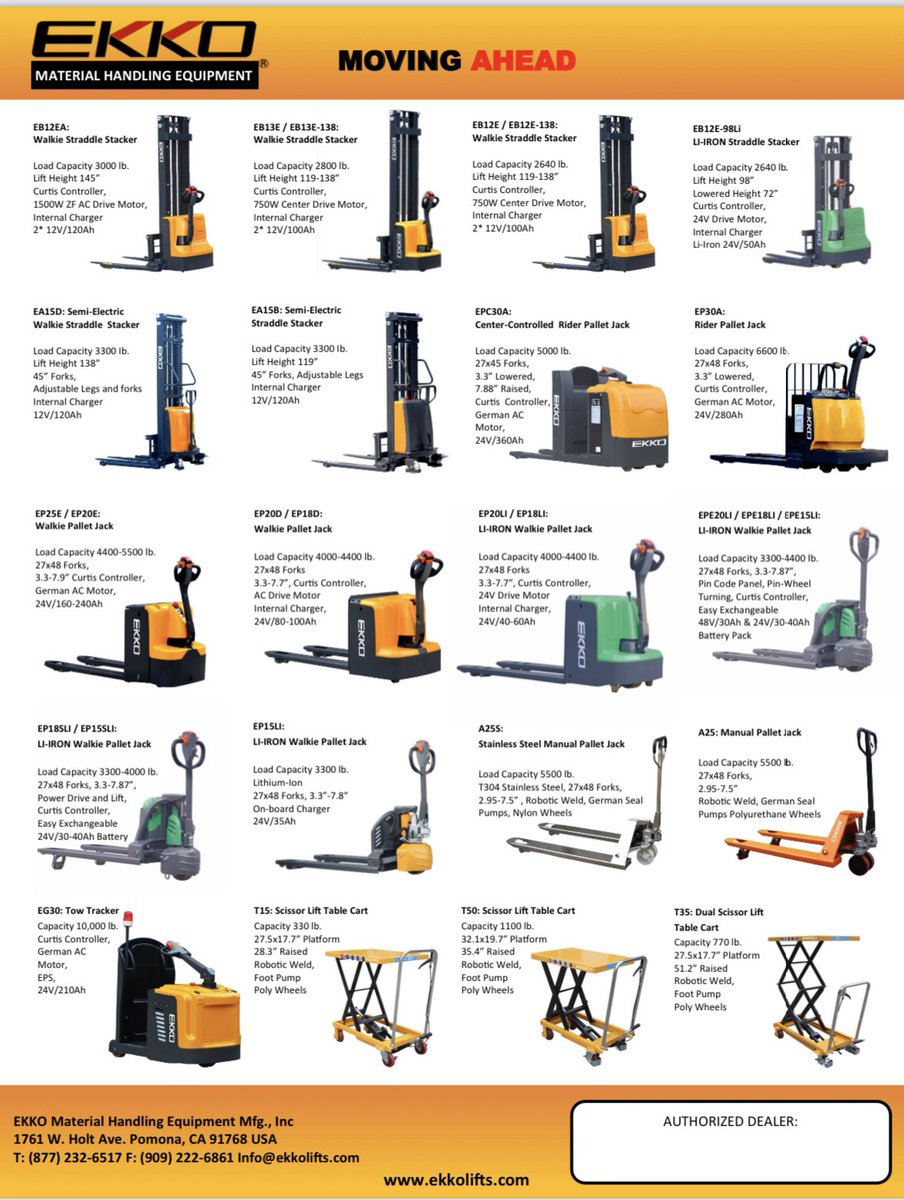 EKKOlifts's tweet photo. Looking for a cost-effective electric forklift? CALL 877-232-6517 info@ekkolifts.com https://t.co/WHEJyJileT #EKKOLIFTS #lifttrucks #forklifts #electricforklifts #ElectricForklift #StraddleStackers #CounterBalancedStacker #ElectricPalletJack #PalletTruck #OrderPicker https://t.co/Kb5aAwqTqw