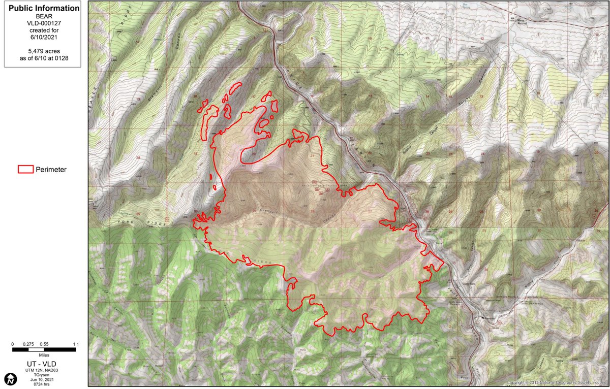 UtahWildfire's tweet image. #BearFire Update: 5,479 acres burned, 0% contained, 159 firefighters assigned. US-6 remains closed. Follow @UDOTTRAFFIC for updated road conditions. Wind gusts of 50 mph predicted today = potential for increased fire activity. #blmgl
