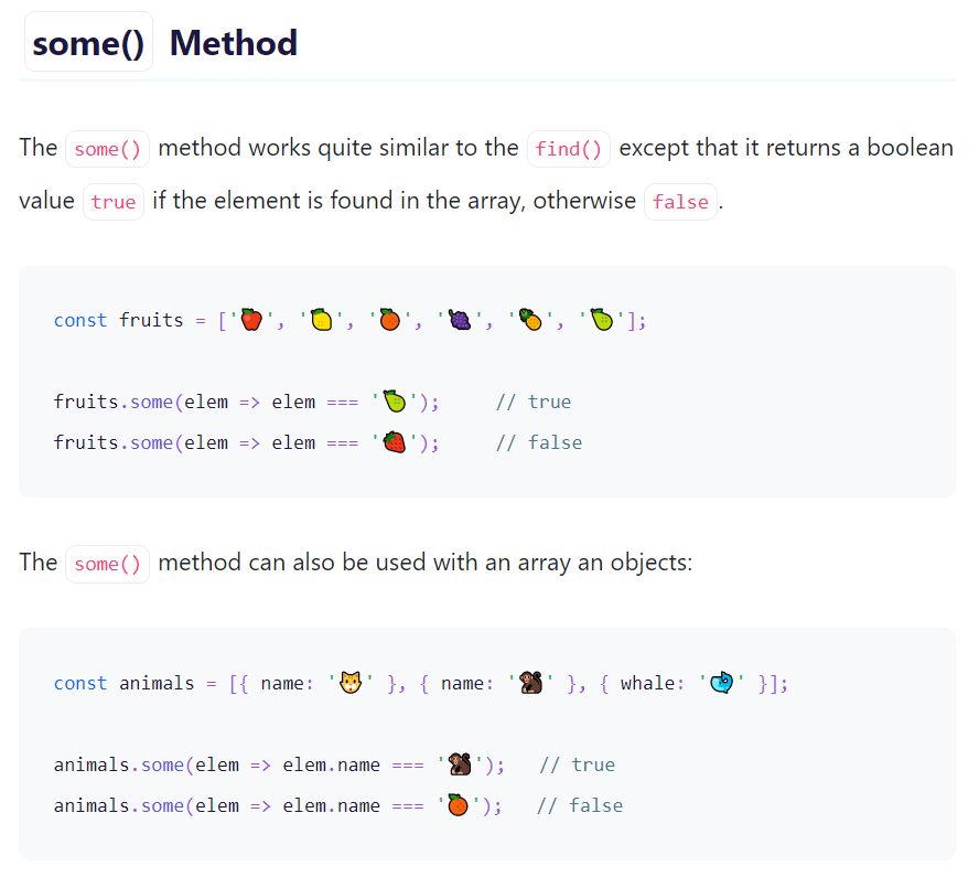 Fernando_Her85's tweet photo. Un ejemplo explicando el método "some" de los arreglos en JavaScript https://t.co/CEbN6RsbWM