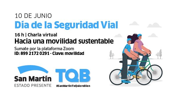 🚴🏻Por el Día de la #SeguridadVial organizamos una charla por Zoom, para dialogar sobre cómo circular en bicicleta de manera segura.

Tenemos que seguir trabajando en la concientización y educación vial para evitar siniestros y víctimas. 

📍ID: 899 2172 0291
📍clave: movilidad