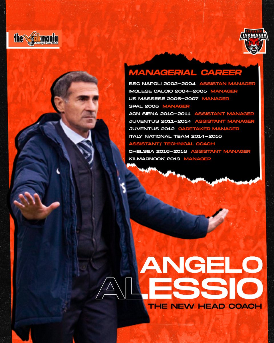 InfokomJakmania's tweet photo. Jak, berikut ini perjalanan karir Coach Angelo Alessio di berbagai klub sepakbola benua Eropa.

Nah, kira-kira kalian mau ngucapin apa nihh Jak buat pelatih baru kita? 👆
#BelieveInTwelve 
#Jakmania https://t.co/tA0MnalNf7