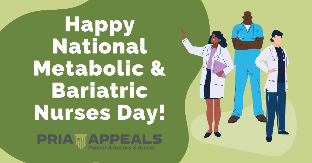PRIAAppeals's tweet image. Happy National Metabolic &amp;amp; Bariatric Nurses Day! Thank you for the diligent care and kind support you offer to patients every day!
@asmbs @obesityaction