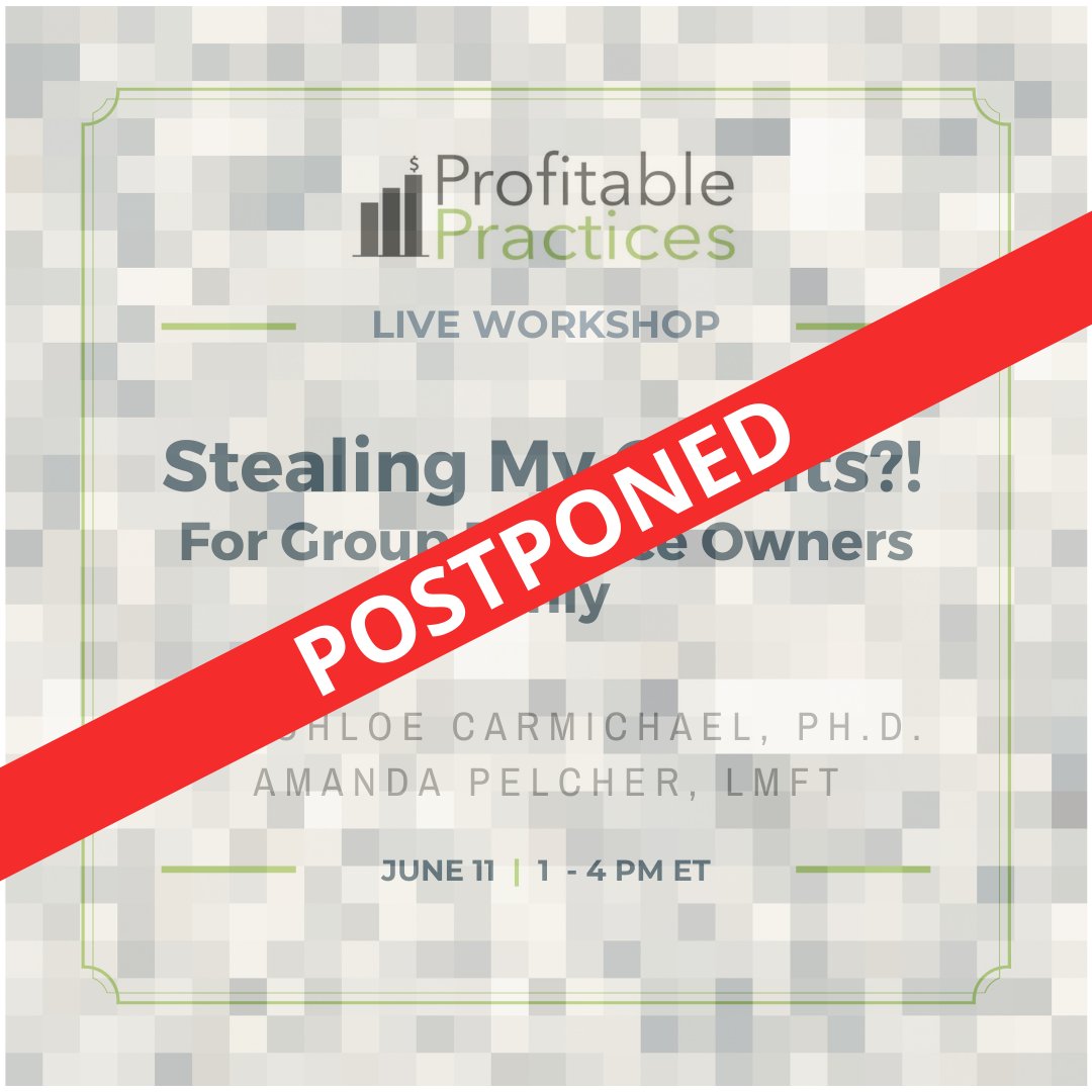 therapyrocket's tweet image. We regret to inform you that due to unavoidable circumstances, we decided to postpone the &quot;Stealing My Clients?!&quot; workshop. 

New schedule to be confirmed, so please keep an eye out for more updates!

#GroupPractice #PrivatePracticeTherapist #Therapreneur #TherapyBusiness
