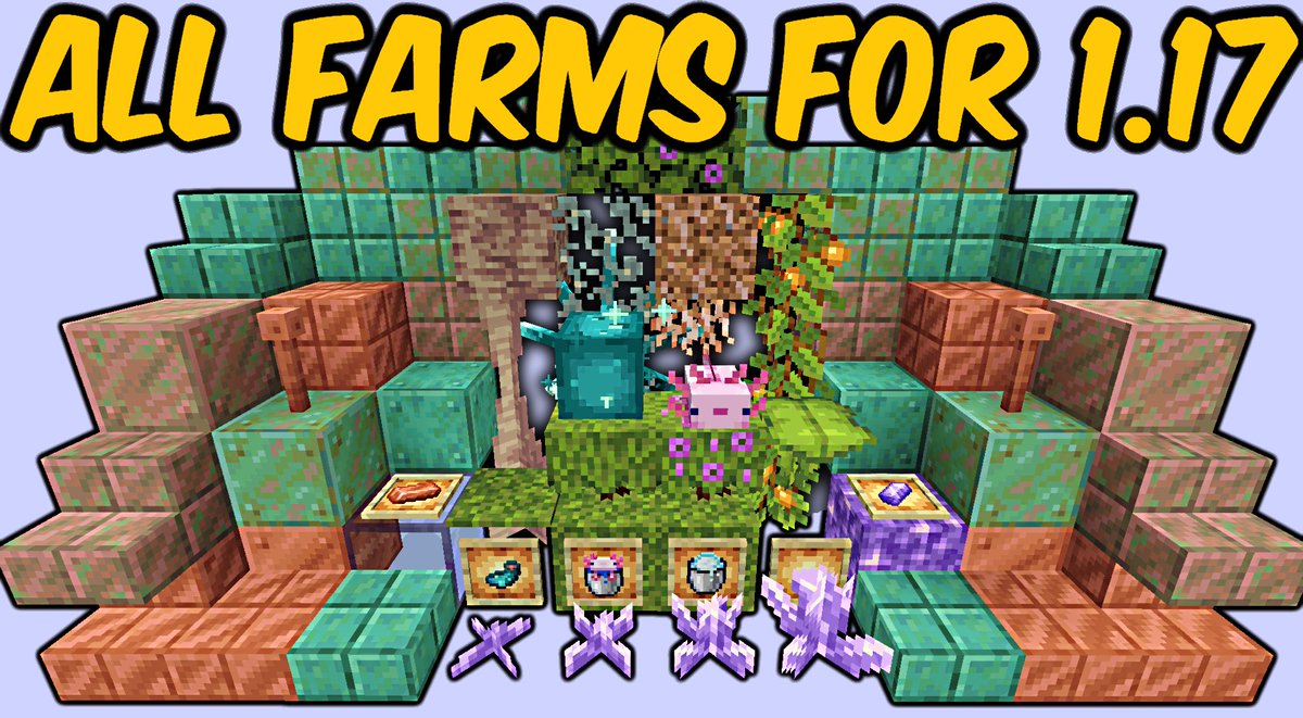 RaysWorks's tweet image. New video on my YT! 🥳Automatic farms for all new 1.17 items, mobs, blocks! Which one is your favorite? #minecraft #CaveUpdate #MinecraftFarms