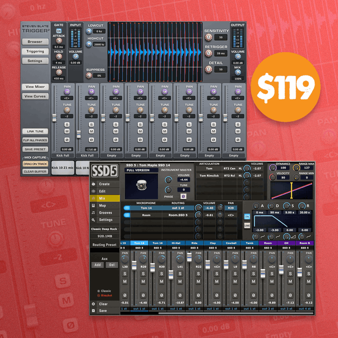plugindeals's tweet photo. PRICE DROP 🥁
Steven Slate Trigger 2 and SSD5 are now only $119 each
https://t.co/uTLPwcMWuD
@SlateProAudio @pluginfox #stevenslate #slateaudio #trigger2 #ssd5 #vstplugins #pluginfox https://t.co/Im2D97sn65