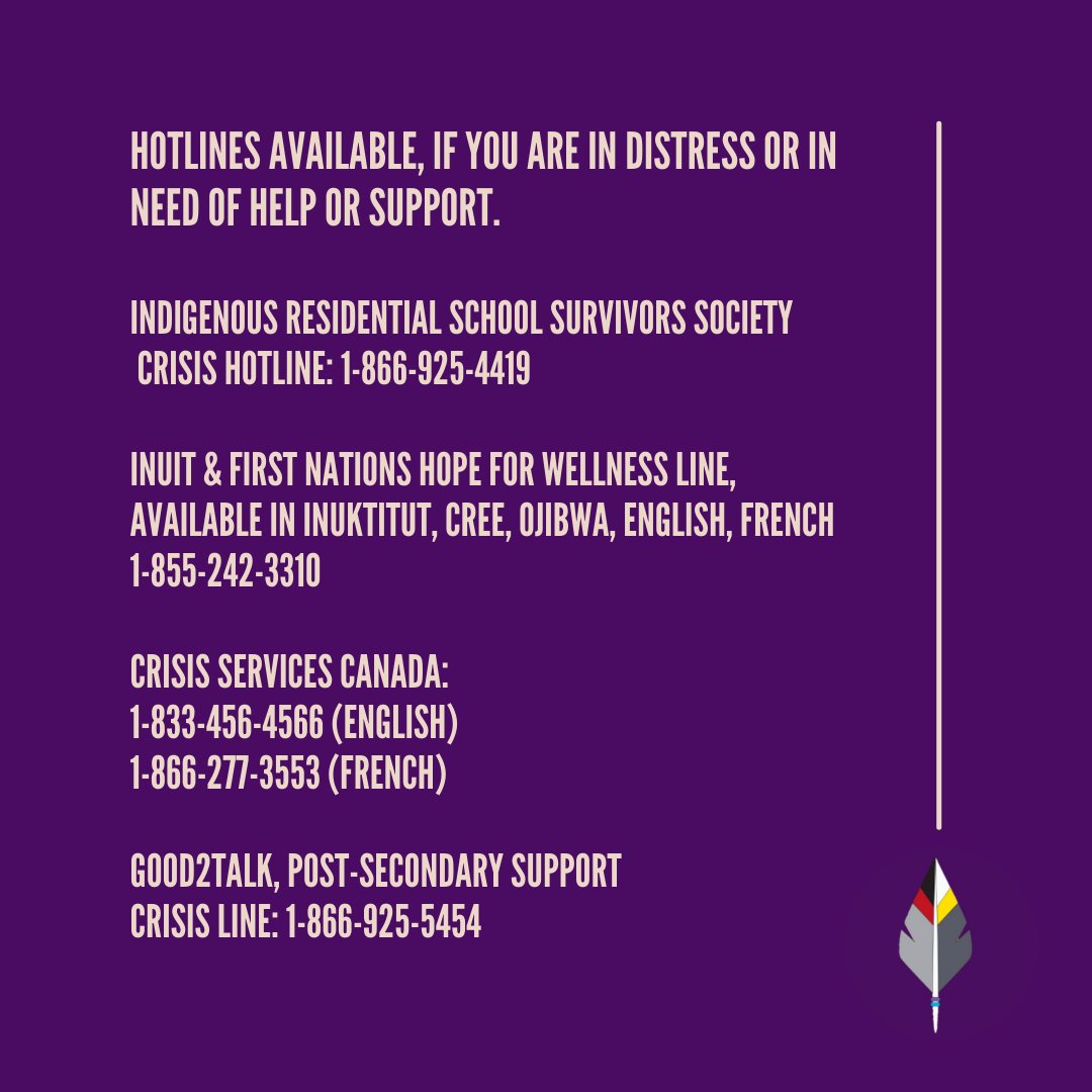 Content Warning!

Currently, the Indigenous Students Association will not be taking media requests, as we take time with our communities to grieve and process.
If you are looking for resources to learn more links are available through our linktr.ee/isa.x.univeris…