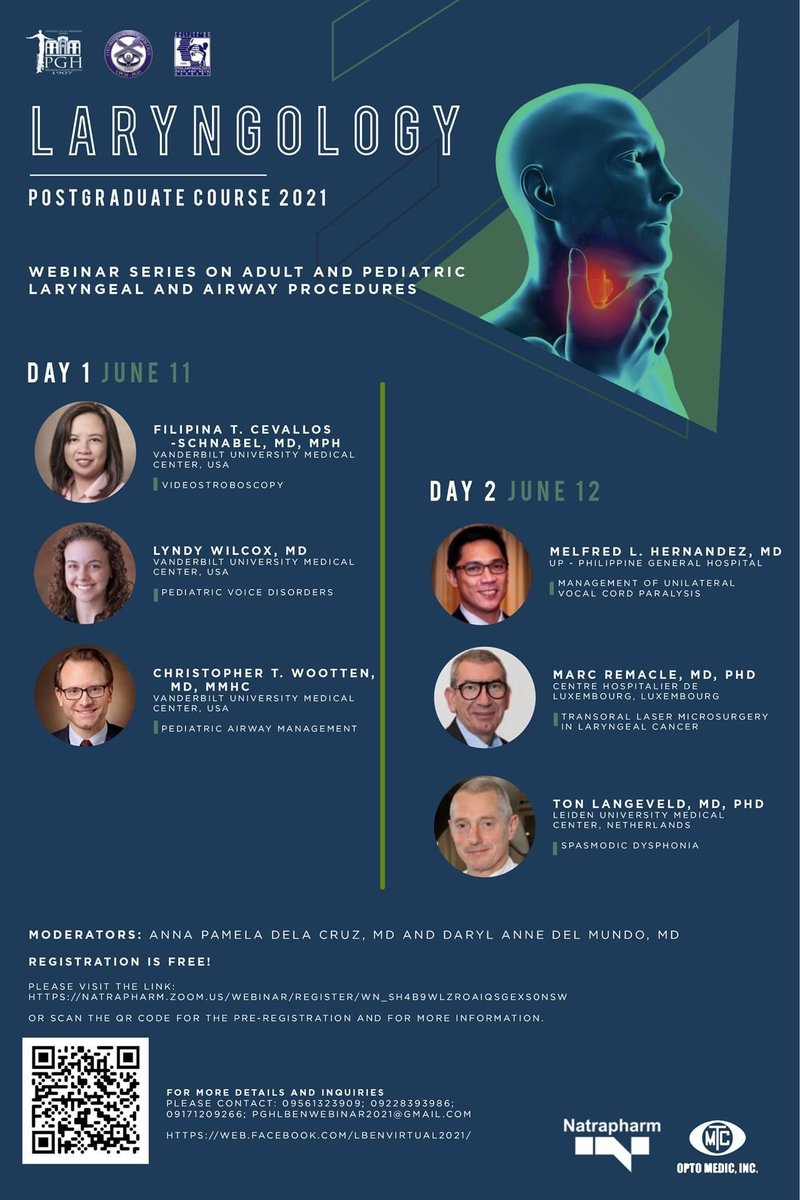 VUMC OtolaryngologyāHead and Neck Surgery (@vanderbiltent) on Twitter photo Drs. <a href="/WoottenChrisT/">Christopher Wootten</a>, <a href="/Wilcox_Voicebox/">Lyndy J Wilcox</a>, and Filipina Cevallos-Schnabel will be in the Philippines šµš this Friday via zoom giving a webinar on adult and pediatric laryngeal and airway procedures! Registration is free at natrapharm.zoom.us/webinar/registā¦. Drs. <a href="/WoottenChrisT/">Christopher Wootten</a>, <a href="/Wilcox_Voicebox/">Lyndy J Wilcox</a>, and Filipina Cevallos-Schnabel will be in the Philippines šµš this Friday via zoom giving a webinar on adult and pediatric laryngeal and airway procedures! Registration is free at natrapharm.zoom.us/webinar/registā¦.