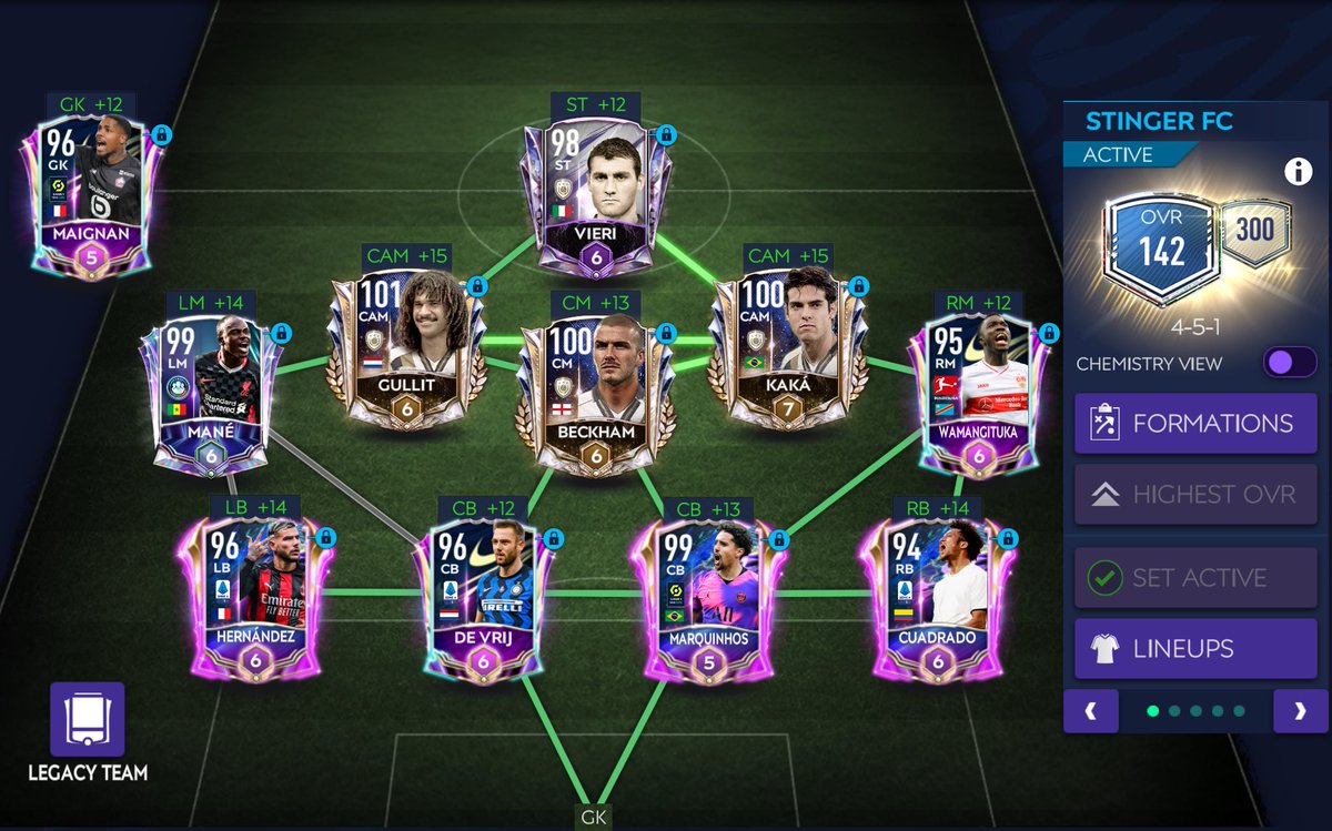 PRE-UTOTS TEAM:
142/300 #TeamReveal 
Oh! +8 OVR and +40 Chem? 🥵 🥵 
Ik, 8 Boosts are too much... Will Work on that by the end of UTOTS...
I love that Vieri Card man 😍 Only if he had SS...
Let’s See what else UTOTS brings to our team 👀 👀 
Whatever it is....
#ForzaMilan ❤️🖤