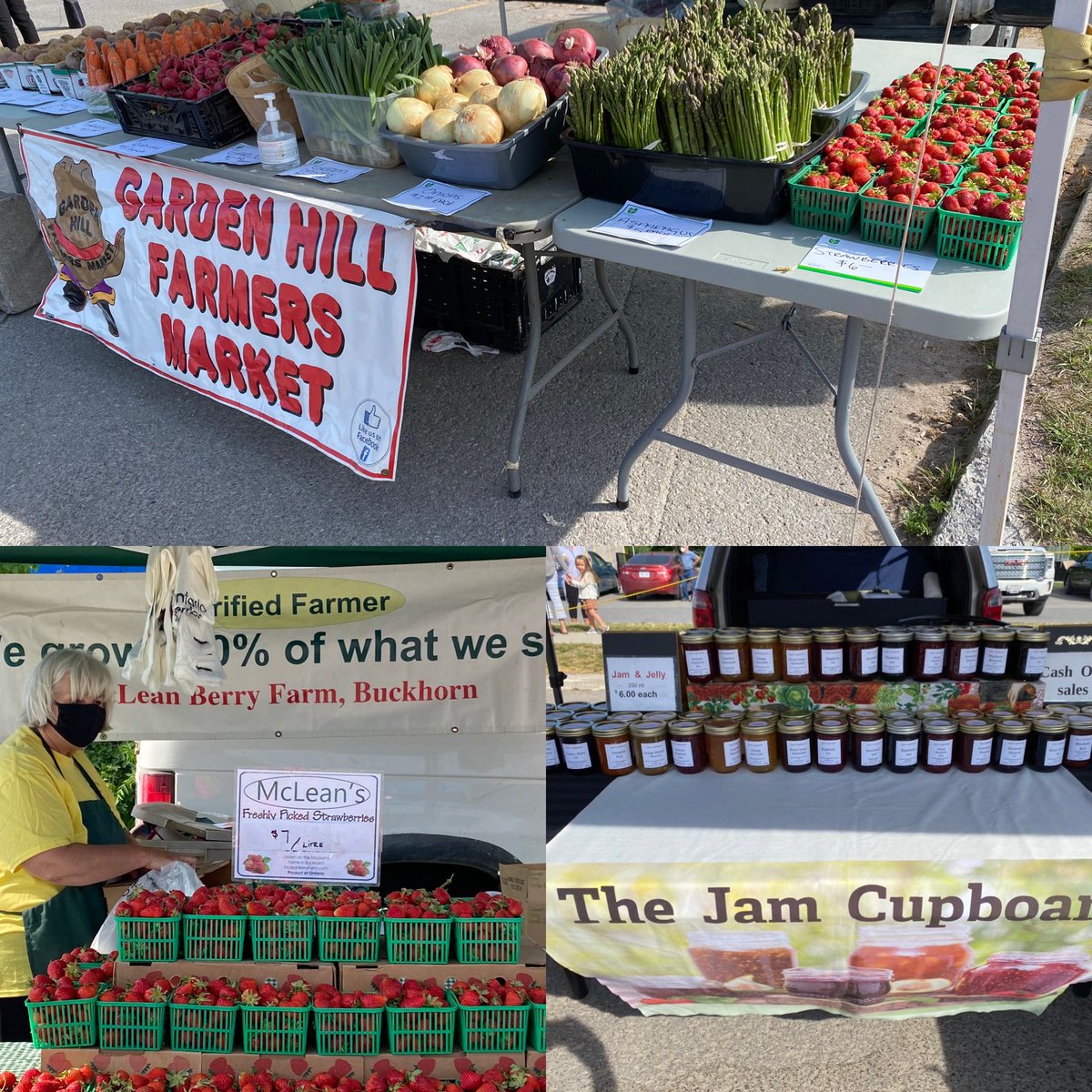 It’s a berry 🍓 berry good day. 
#lakefieldfarmersmarket #strawberryseasonishere 
#thatsmyjam 

We have 2 vendors here today selling these little red gems: Garden Hill and <a href="/mcleanberryfarm/">McLean Berry Farm</a> Or pick it up from The Jam Cupboard  who uses locally sourced farms for her tasty jams.