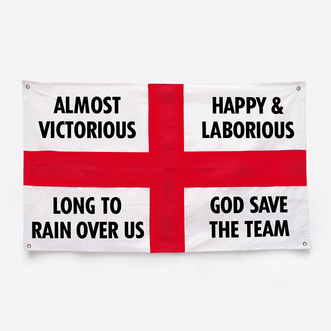 To get you lot in the Euro’s spirit, we’ve teamed up with the ‘brilliantly British’ @corbinshaww to create a limited edition series of replica flags celebrating the painfully toxic, yet always welcome, romance we have with supporting the England football team. 🏴󠁧󠁢󠁥󠁮󠁧󠁿