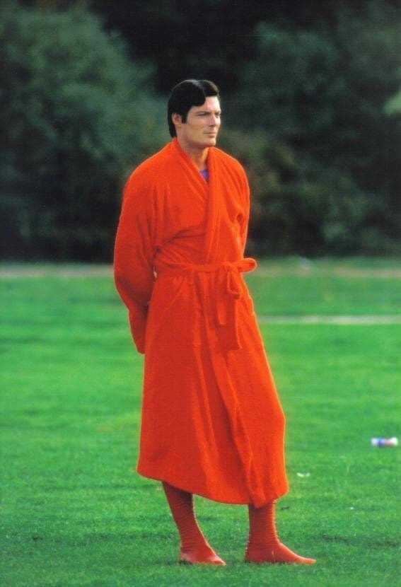 Nicholas on Twitter: "I just found out that they gave Christopher Reeve a  red robe on set when he was filming Superman &amp; I can't describe how  much I love this lol