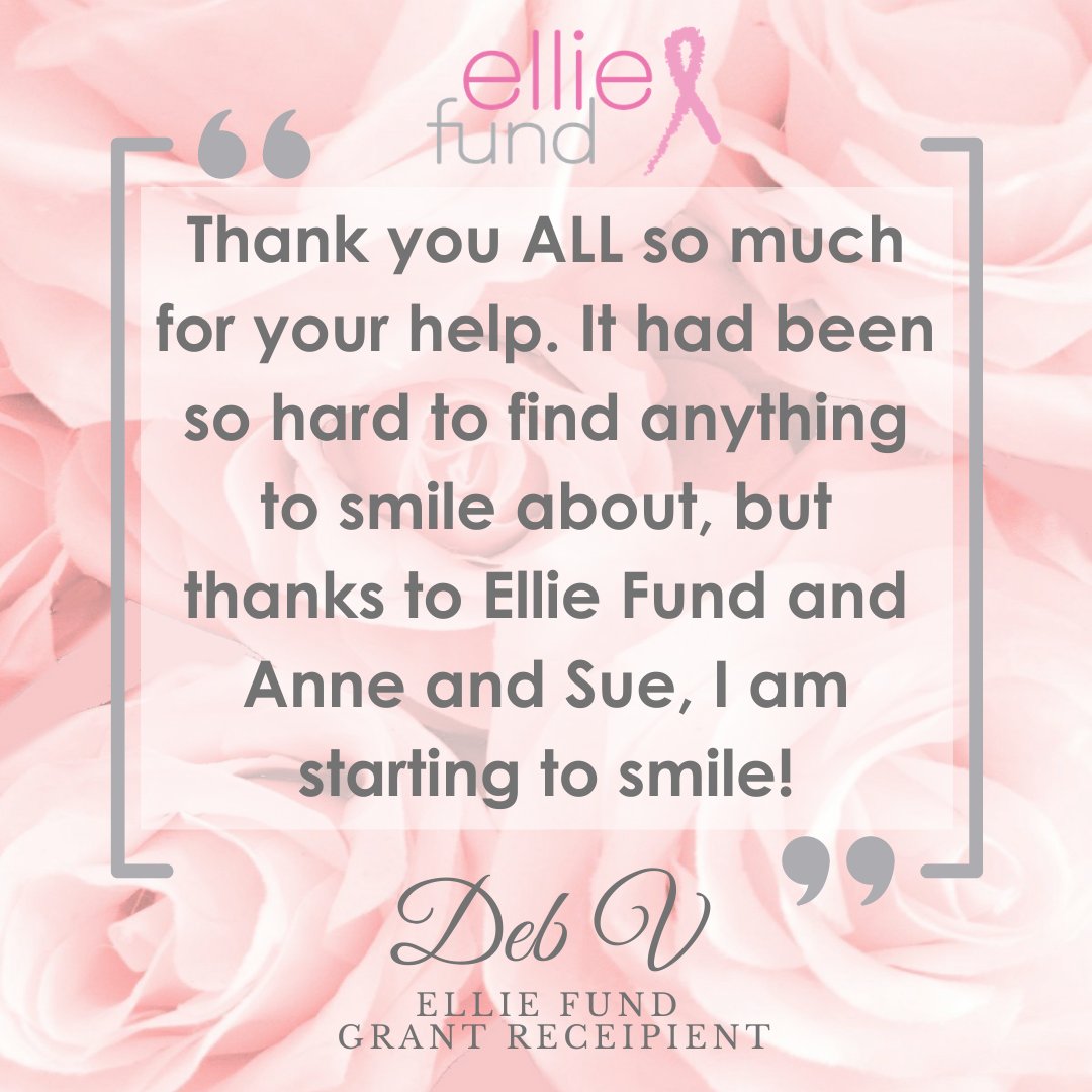 "I am starting to smile" 

#ThankYou #BreastCancerSupport #EllieFund