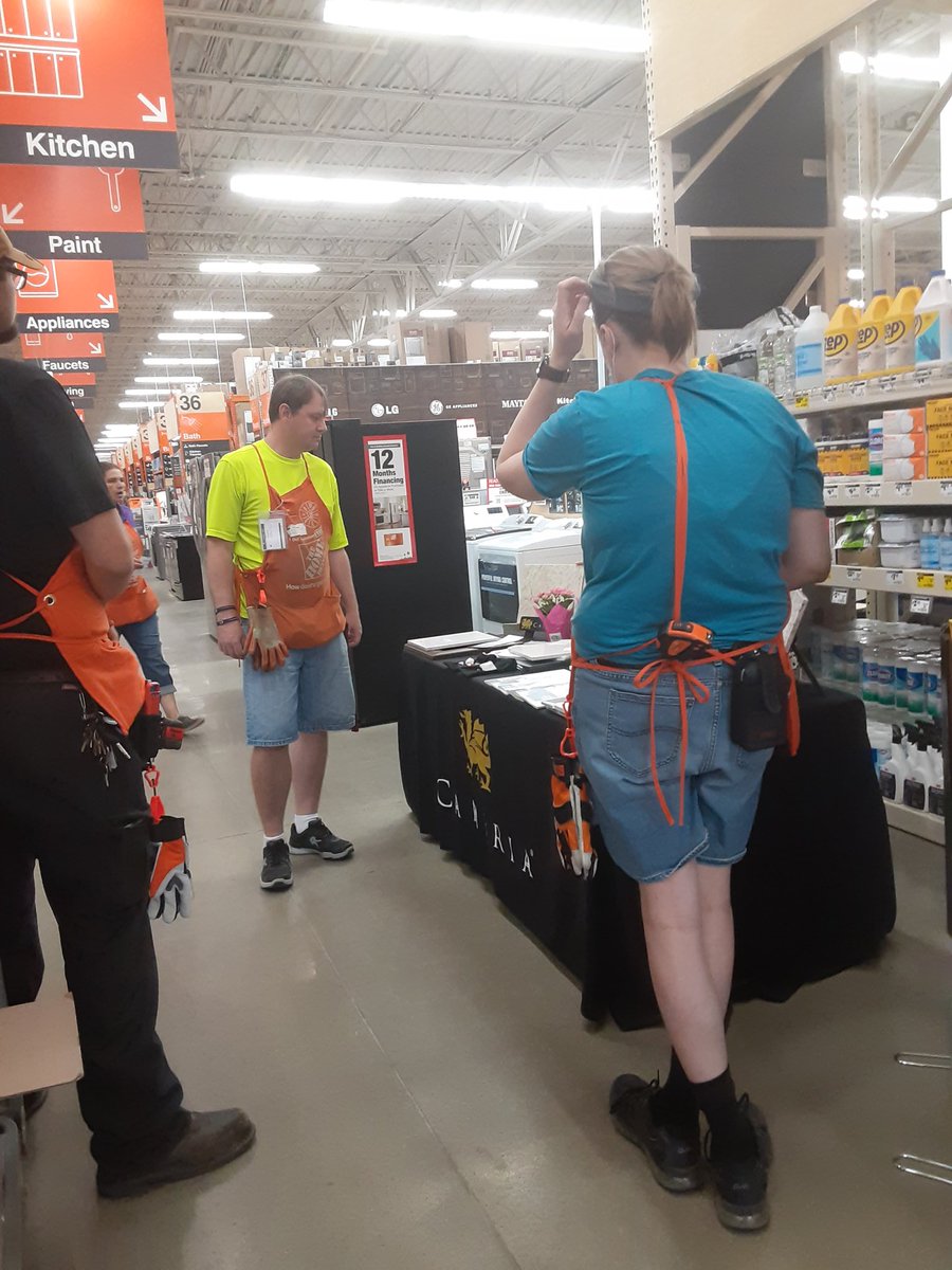 merissa_hd's tweet photo. In the past two months, this is the second time Cambria has organized with us to have a rep visit our store for some PK and demos. I appreciate them building this relationship with us, &amp; it's so great to be able to have these events again, and am loving the associate involvement! https://t.co/Y6CffELkjs