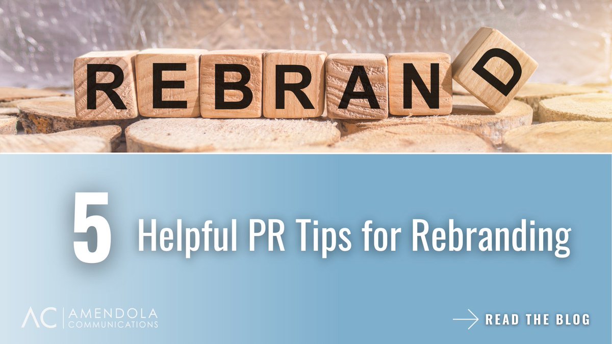 jamendola's tweet photo. Thinking of #rebranding?
There are 5 strategic #PR best practices that you will want to make sure you are clear on before finalizing your overall rebranding marketing efforts and plans. https://t.co/sXGZzjnYuC I #AmendolaBlog #PRPro @HITeaWithGrace https://t.co/51qhSHUCGU