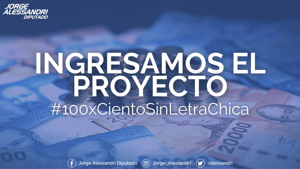 ¡Cumplimos ✌!

El proyecto busca proteger a los chilenos que han ahorrado toda su vida en el sistema de AFP, y que no tienen certeza jurídica respecto al posible destino de sus dineros.

Ahora te pedimos ayuda para ponerlo en tabla, apoya con el hashtag #100xCientoSinLetraChica