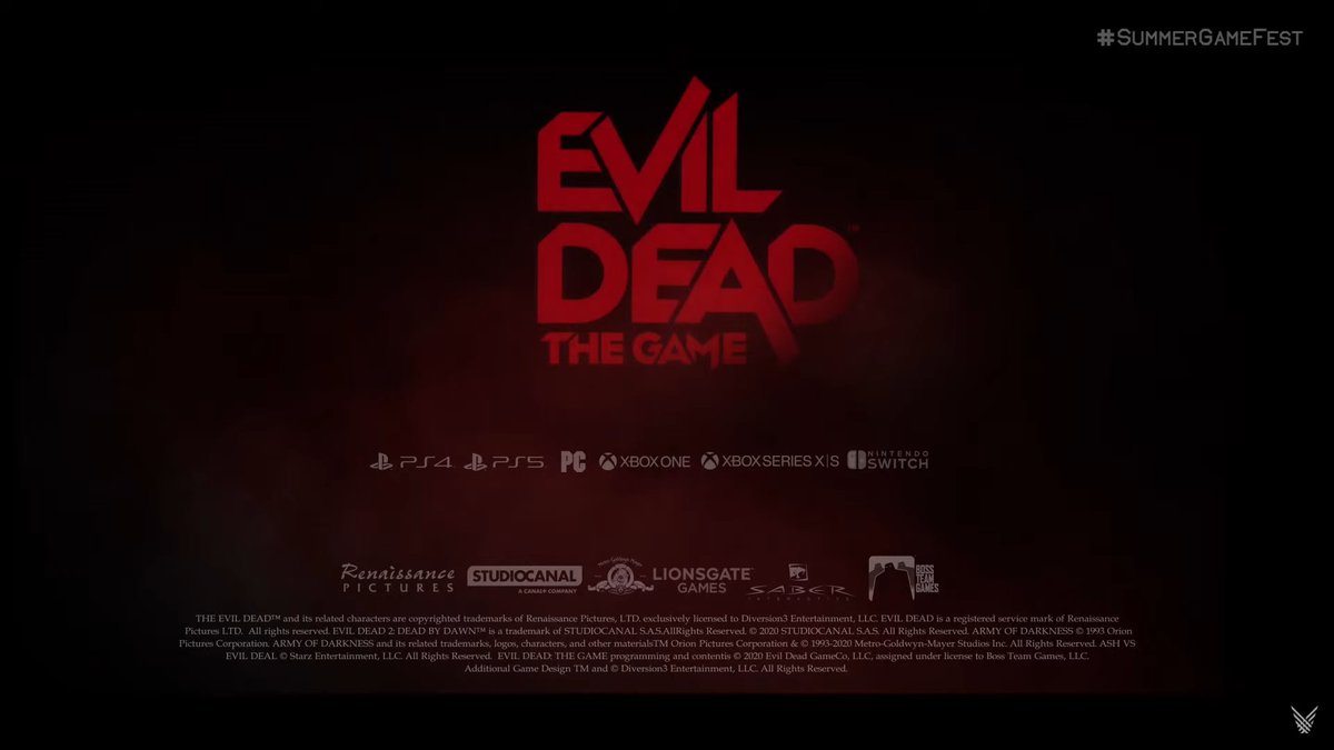 She comes the game. Evil Dead the game logo.