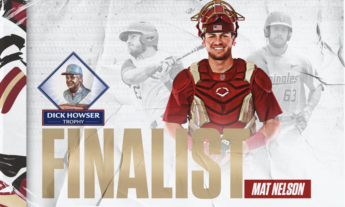 FSUBaseball's tweet image. Mat Nelson continues to get recognized as one of the top players in college baseball:

ACC Player of the Year ✅
Dick Howser Trophy finalist ✅
Buster Posey Award finalist ✅
Golden Spikes Award semifinalist ✅
First team All-American ✅