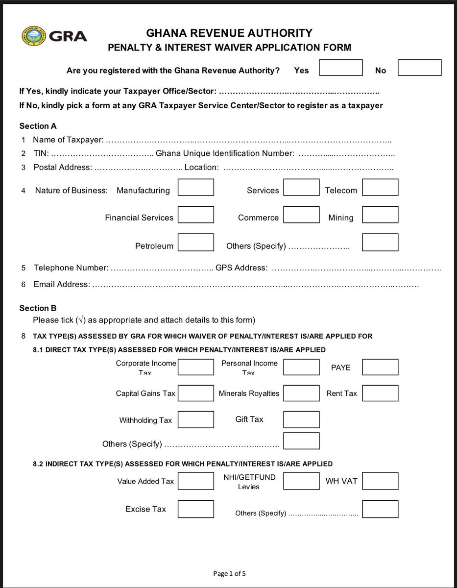 taxlawgh's tweet image. By the way, if you’re a small business looking to set your tax affairs in order, there is an opportunity to apply for a waiver (forgiveness) of your penalties and interest after settling the principal tax amount
 
This is under the Penalty and Interest Waiver Act, 2021 (Act 1065)