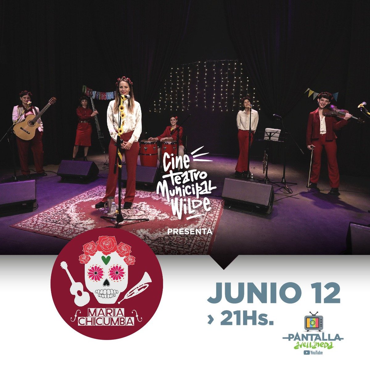 🎸 SÁBADO 12 a las 21: "Maria Chicumba" sube al escenario del <a href="/cineteatrowilde/">Cine Teatro Municipal Wilde</a>