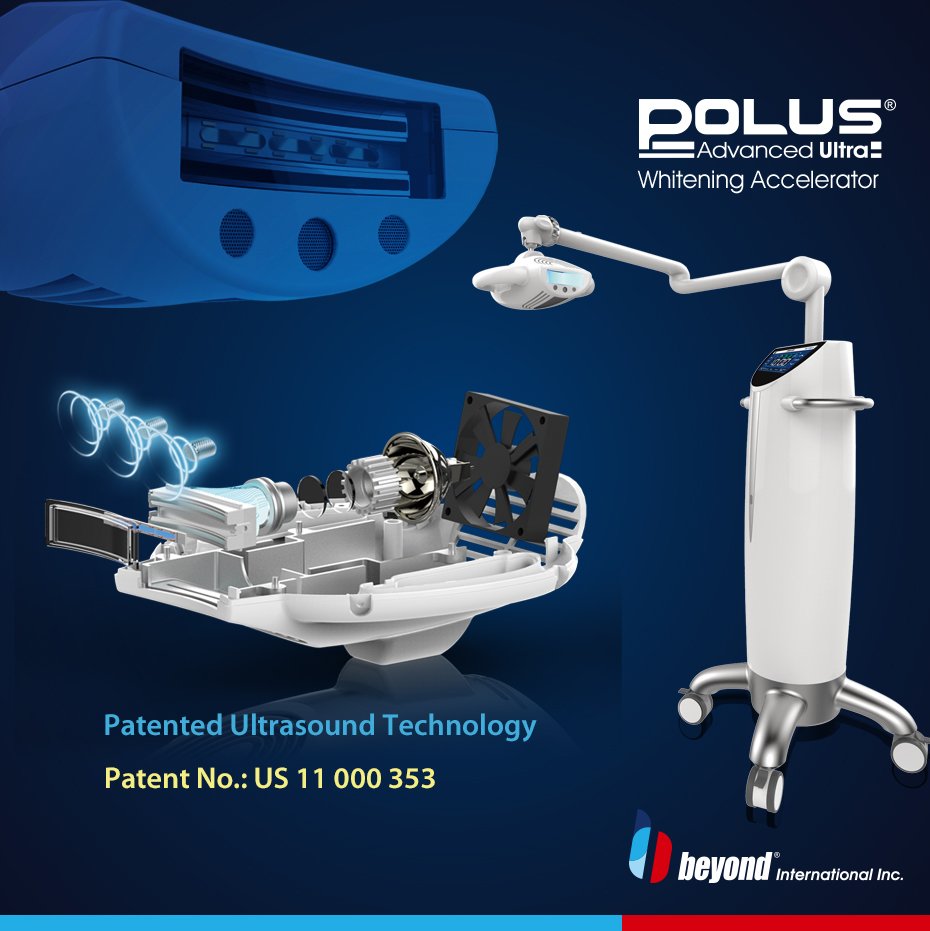 beyonddent's tweet photo. BEYOND is proud to announce that we have been awarded another patent, this time for our augmented ultrasound function! This will facilitate great whitening results under a shorter time frame. You can see this capability in our new Polus Advanced Ultra and BEYOND II Ultra units. https://t.co/0xTHic8dMH