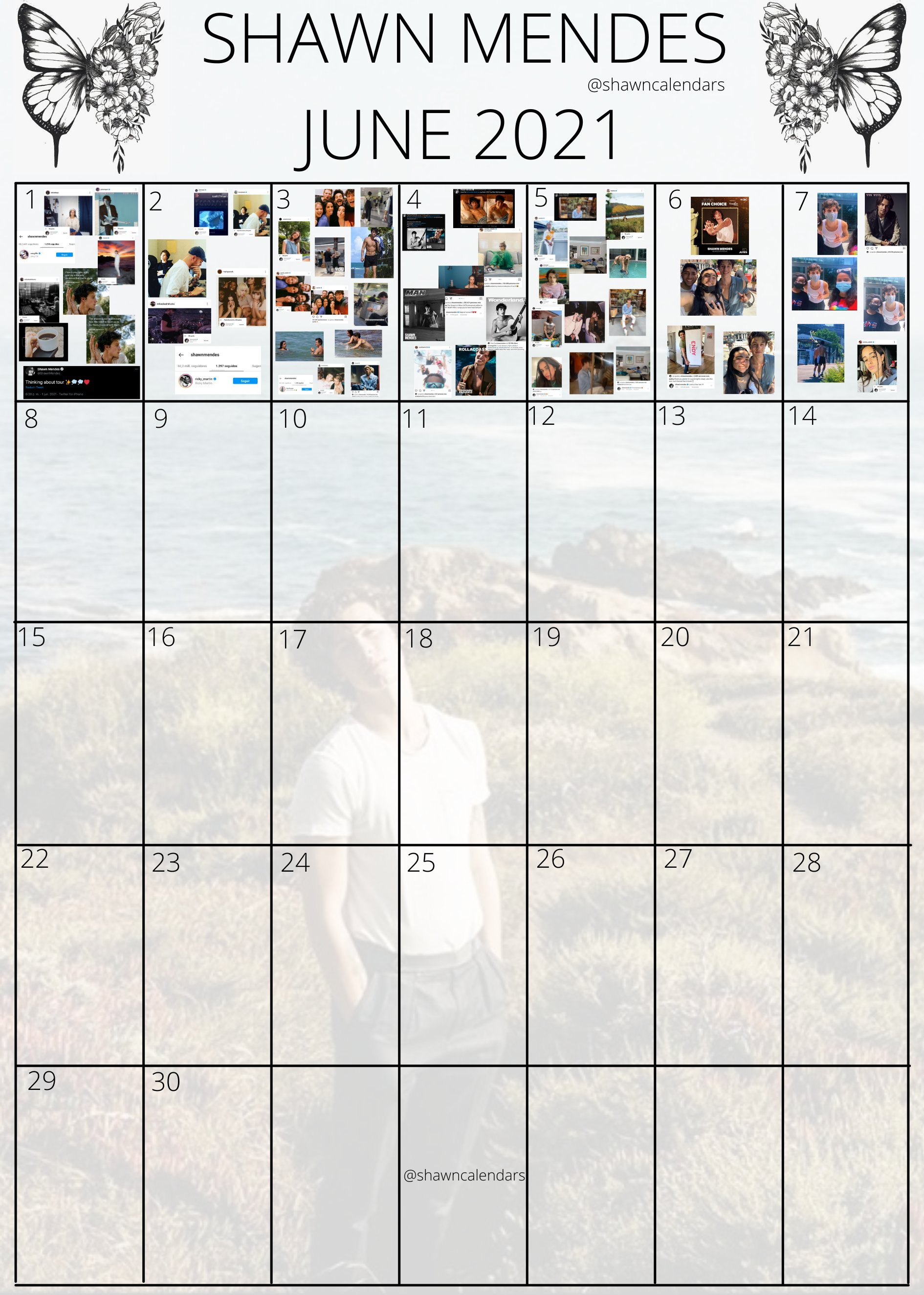 Shawn Mendes calendars (shawncalendars) / Twitter