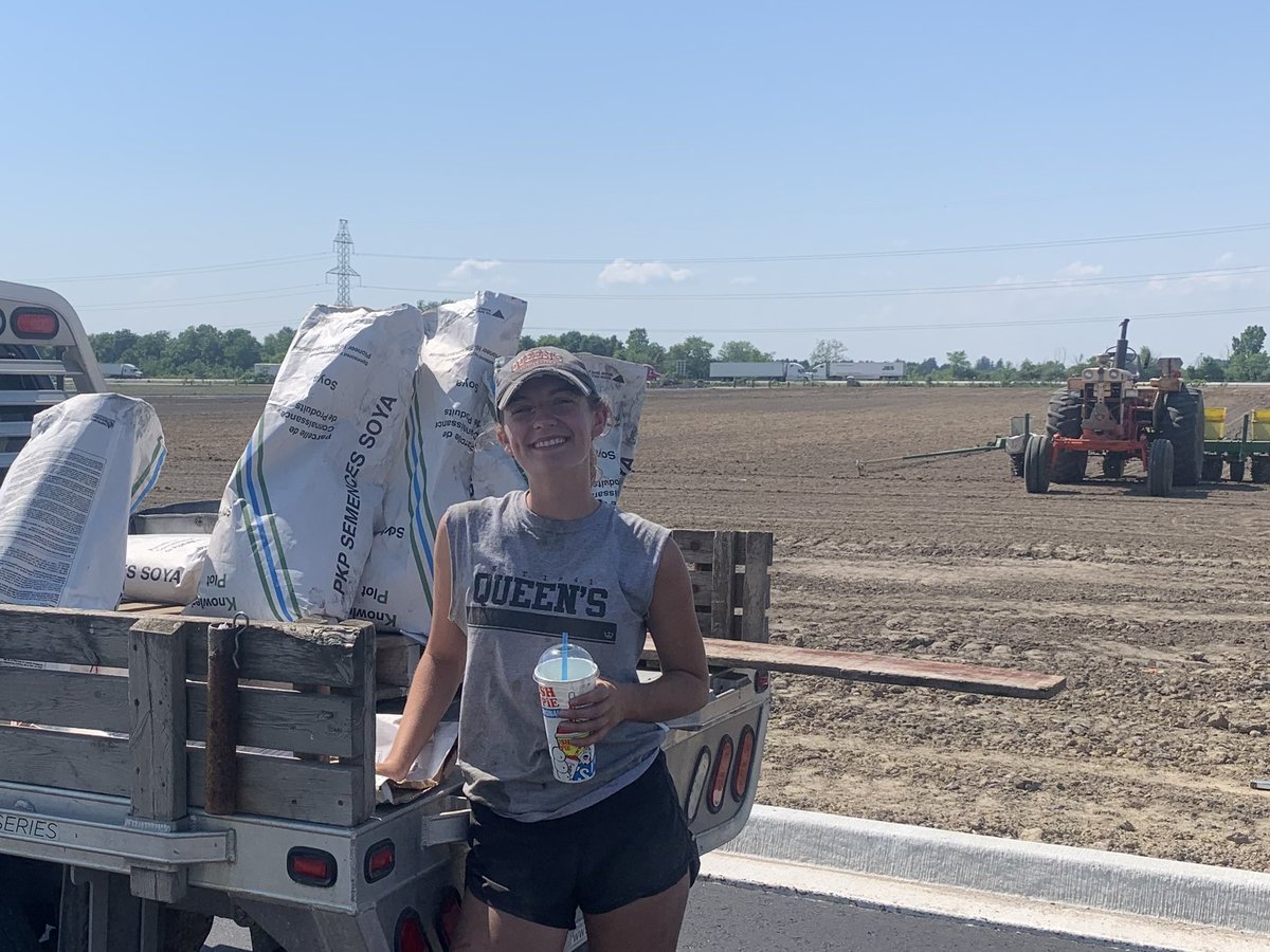 Finishing a late season pioneer bean plot. Celebrating with a cold slush puppy. Thanks Kora for all your help this season