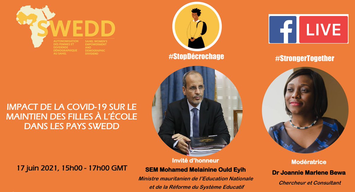 Ce webinaire vise à partager les résultats préliminaires de l’enquête et susciter le
consensus autour de la solution électronique de remédiation permettant de
réduire l’ampleur du phénomène. #StopDécrochage #StrongerTogether #SWEDD