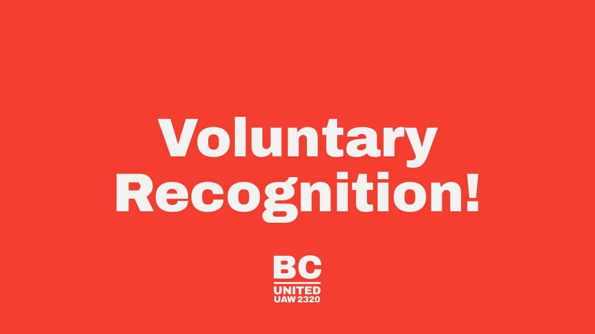 BIG NEWS🎉: This morning, we were notified that <a href="/BrennanCenter/">Brennan Center</a> management has reached out to our reps <a href="/NOLSW2320/">NOLSW/ UAW Local 2320</a> to begin the voluntary recognition agreement process! We are so excited to move forward and are really pleased by the quick response from the executive team.