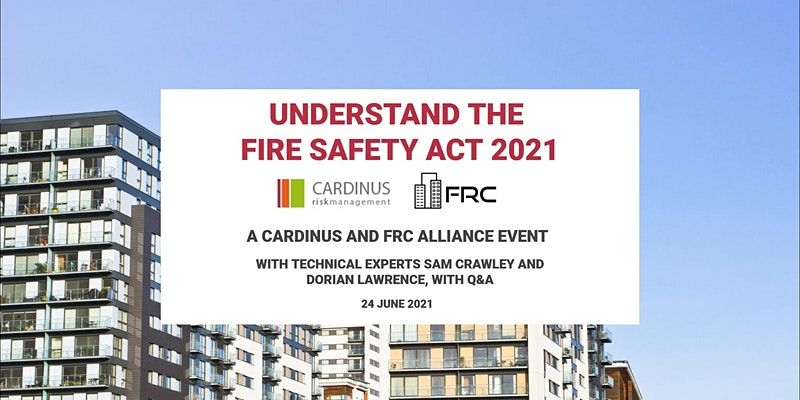 On the 24th June, Samantha Crawley, Survey Manager at Cardinus, and FRC's Managing Director Dorian Lawrence, will help you to understand the challenges associated with the Fire Safety Act 2021.

 Click the link below to sign up: 
 
okt.to/pn1yZq