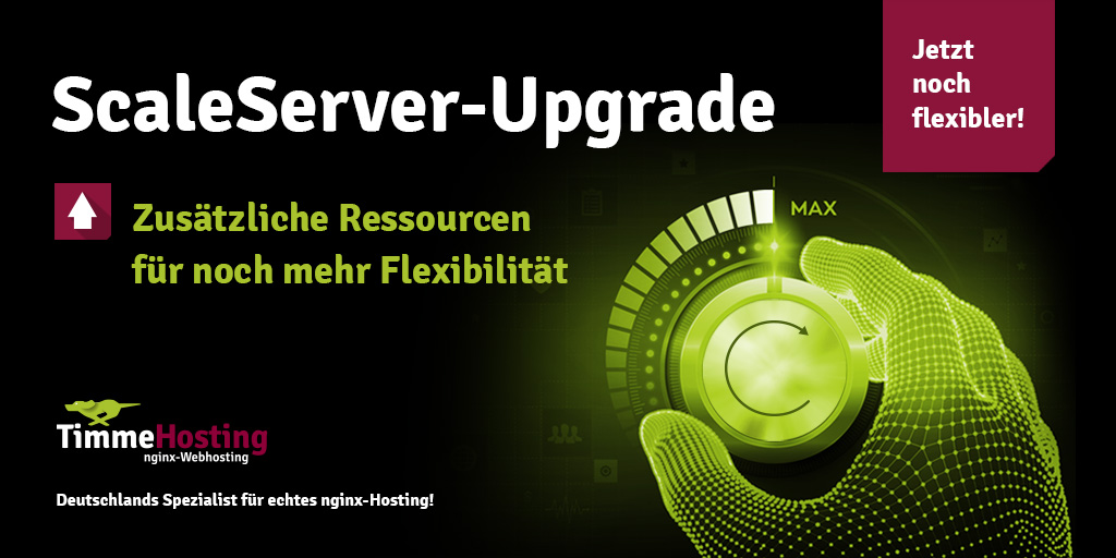 timmehosting's tweet photo. ScaleServer-Upgrade: Mit installiertem #ISPConfig können Sie jetzt auf bis zu 48 CPU-Kerne, 192 GB RAM und 960 GB NVMe-Speicherplatz skalieren! Maximale Flexibilität und #Performance für Ihr #Webhosting: https://t.co/jaHVvMZJeZ
#ScaleServer #Cloud #cloudserver https://t.co/wnVaMi0MRA