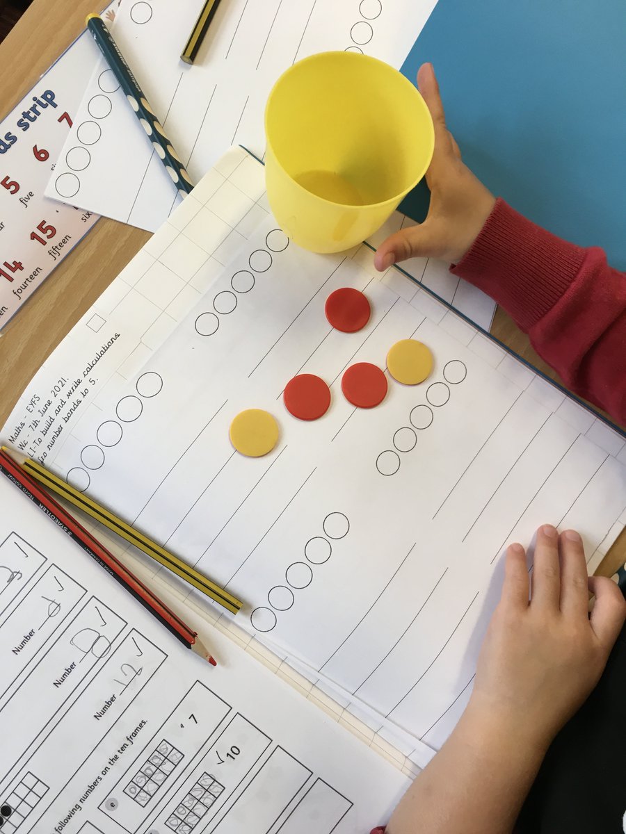 Guyhirnschool's tweet image. Maths! This week reception have been consolidating their knowledge of number bonds to 5. 
#guyhirnprimaryschool #maths #practicalresources #learningthroughplay