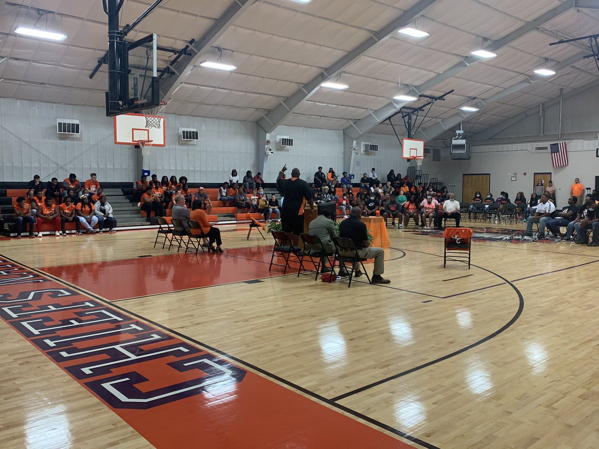 Lawrence County, East Lawrence and Hatton football players unified today to honor RA Hubbard’s DJ Wiggins and Javion Brown