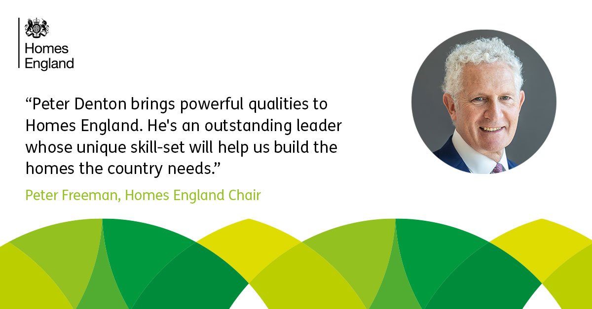 Time to make it official. Drum roll please!...🥁

We're excited to welcome Peter Denton, of 
@HydeHousing, as our new Chief Executive. Peter will join us later in the year, bringing a wealth of experience &amp; marking a new phase for the agency.

bit.ly/3cvbjwa