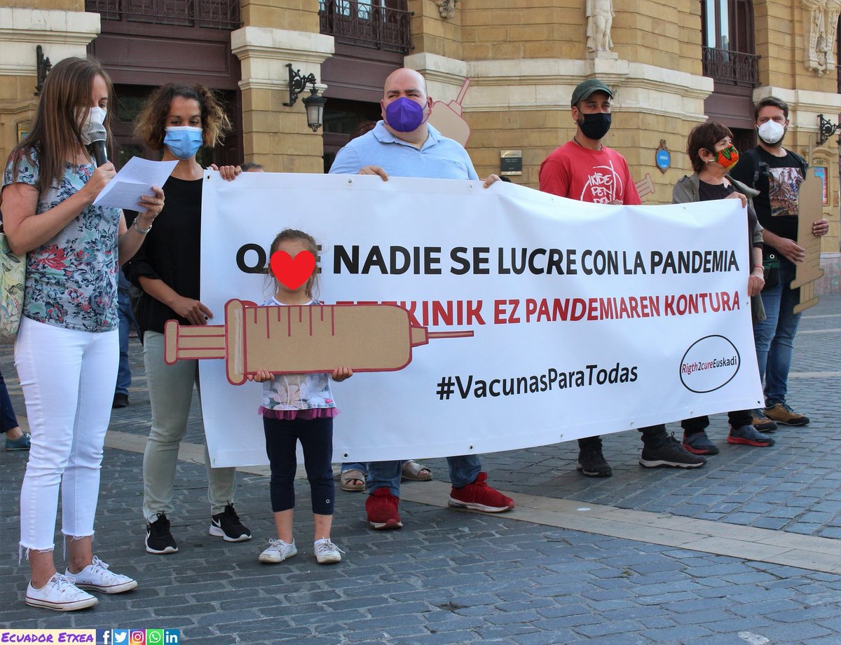 💉<a href="/Right2cureEUS/">Right2Cure Euskadi</a> pide desde #Bilbao “vacunas para todas” para que nadie se lucre con la pandemia 🗣️<a href="/Right2Cure/">Right to Cure - European Citizens' Initiative</a> #LiberarPatentes ecuadoretxea.org/right2cure-eus…