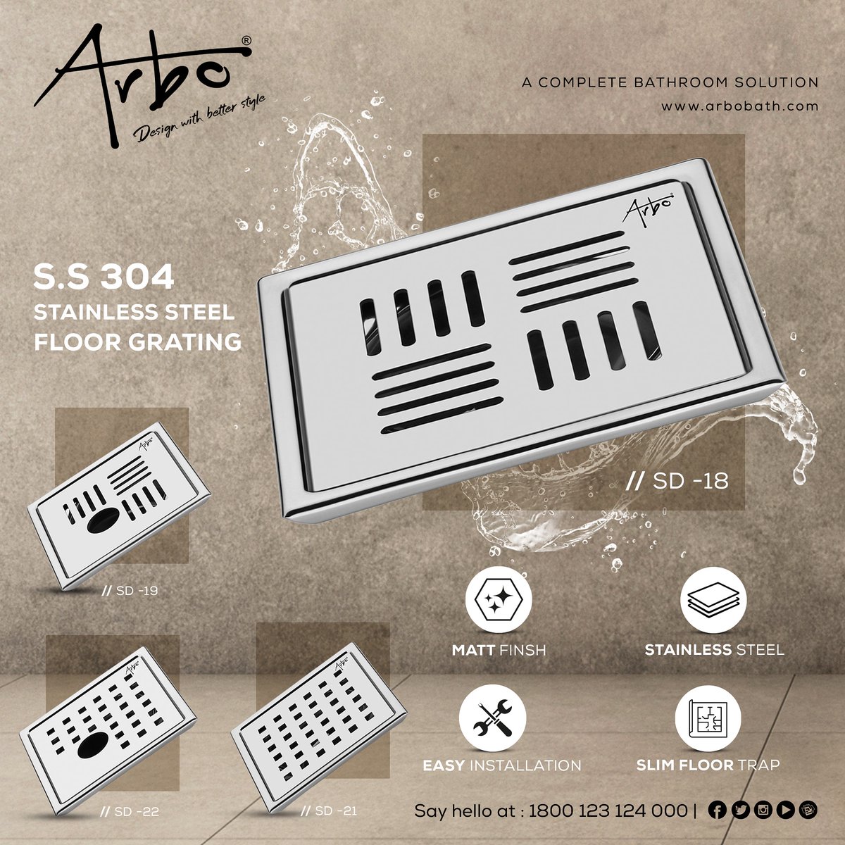 arboindia's tweet photo. @arbobath Floor Drains are made from AISI 304 STAINLESS STEEL and are brushed finished to protect against corrosion, scratches, and rust for long-lasting durability.
#ArboBathware #ArboBath #Arbo #SS304 #Arbo #Drainer #gratings #Bathdecor #highdurability #ShowerDrainer #Jali https://t.co/Ozw0WY7ewf