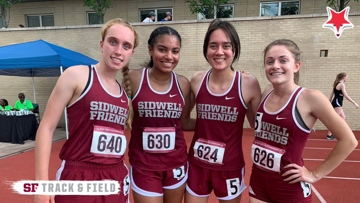 Sidwell Friends School Athletics (@sfsquakers) on Twitter photo 👟 <a href="/DCSAASports/">DC State Athletics</a> 4x800m relay champions! Nikki Babcock '22, Delaney Edmonds '21, Lily Palmerino '24, and Allison Barker '21! 🏆🦊 #GoQuakers #SFAthletics #EnvironmentOfExcellence #CultureWins 👟 <a href="/DCSAASports/">DC State Athletics</a> 4x800m relay champions! Nikki Babcock '22, Delaney Edmonds '21, Lily Palmerino '24, and Allison Barker '21! 🏆🦊 #GoQuakers #SFAthletics #EnvironmentOfExcellence #CultureWins