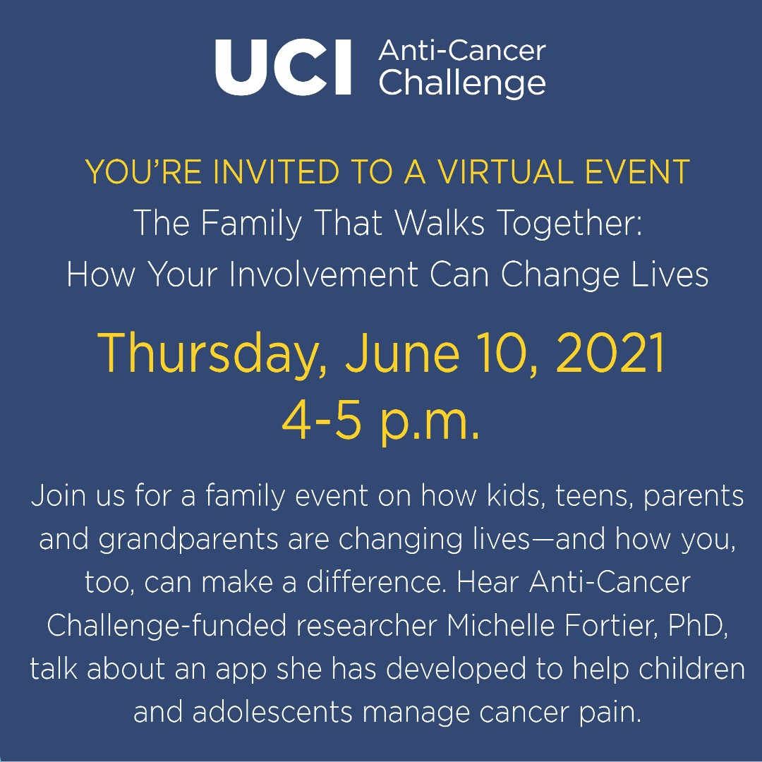 Join us today at 4 PM for a special webinar for the family. More details at: ow.ly/D4cV50F0AA9
#anticancerchallenge
